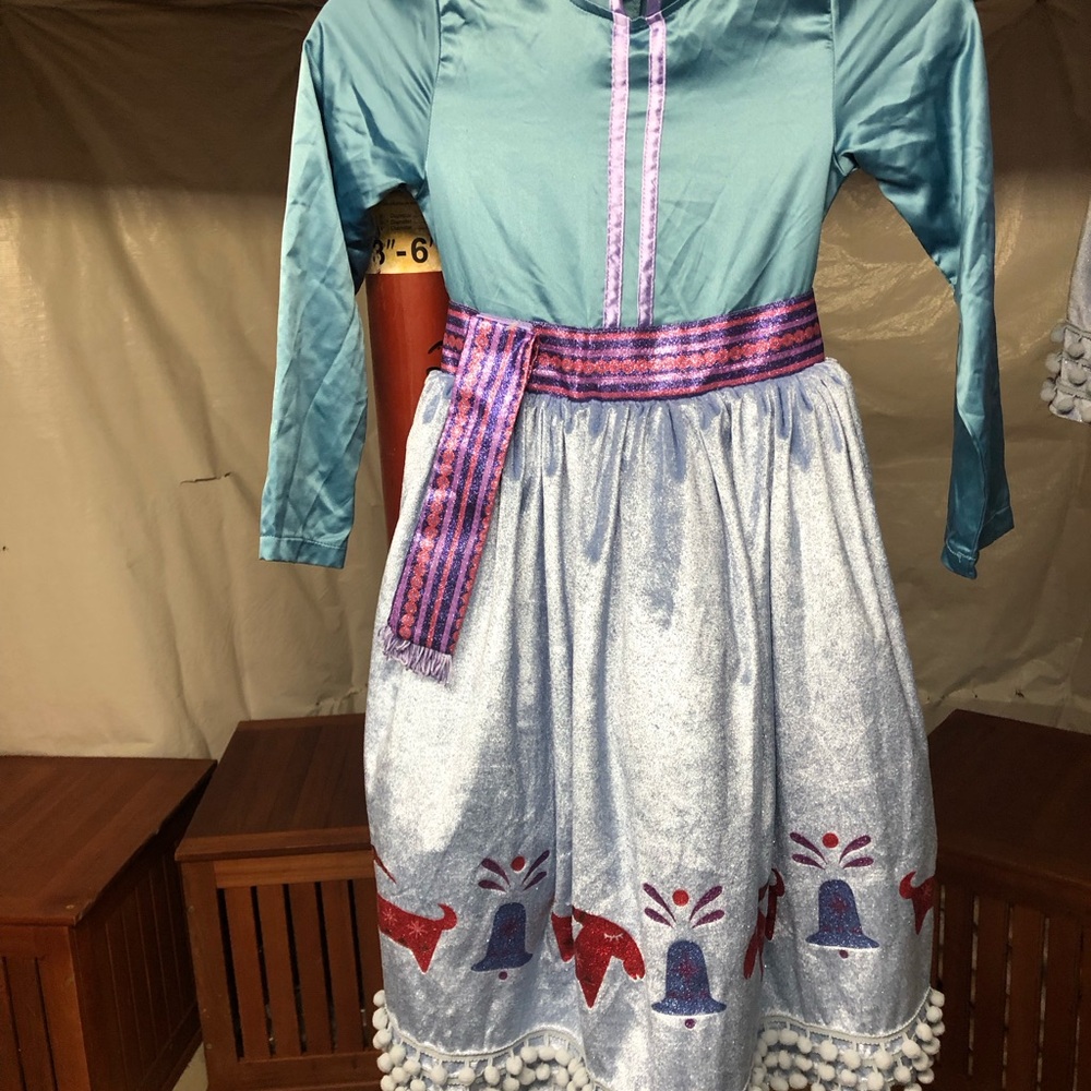 Disney Teal and Silver Dress with Pink and Purple Sash
